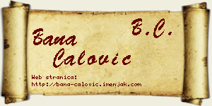 Bana Ćalović vizit kartica